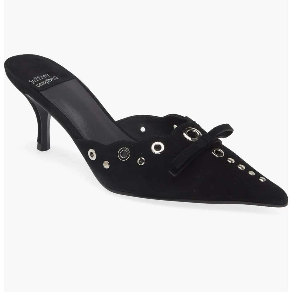 Jeffrey Campbell Gratis Pointed Toe Mule Black Suede